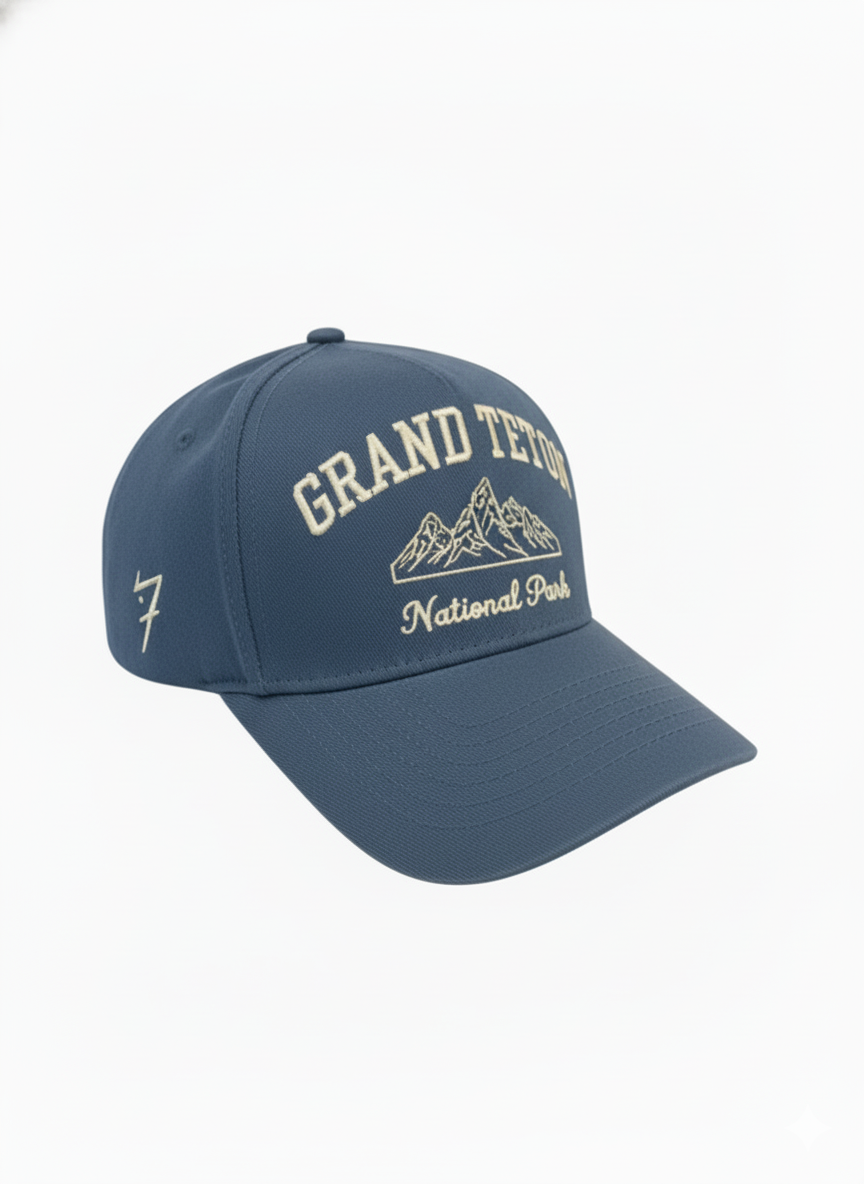 Grand Tetons National Park Vintage Baseball Cap - Dusty Blue